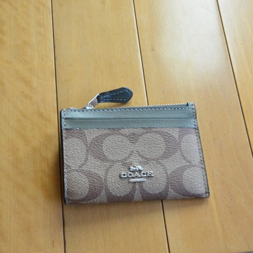 Coach Mini Skinny ID Case in Signature Canvas
